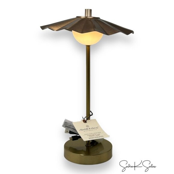 13" Brass Scalloped Shade Portable Table Lamp - Hearth & Hand Magnolia, Target - Picture 8 of 11